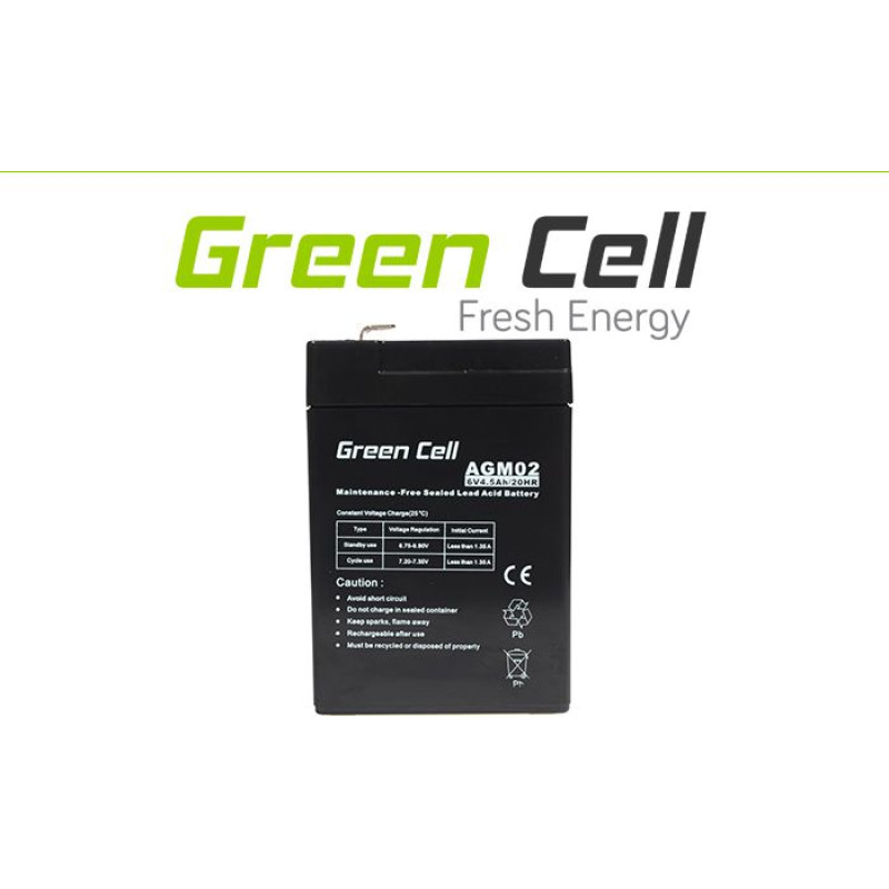 Green Cell AGM Battery 6V 4.5Ah