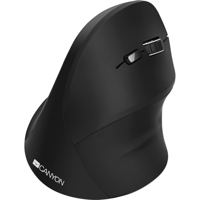 Canyon MW-16 wireless Vertical mouse  USB2.4GHz  Optical Technology  6 number of buttons  USB 2.0  resolution: 800|1200|1600 DPI  black  siz