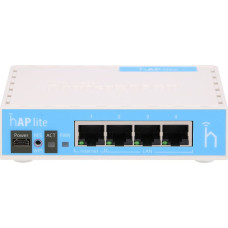 Mikrotik hAP lite | WiFi maršrutētājs | RB941-2nD, 2,4GHz, 4x RJ45 100Mb|s