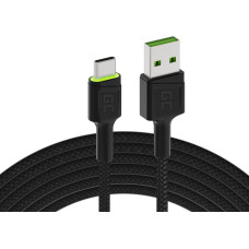 Green Cell Cable Ray USB-A - USB-C Green LED 200cm with support for Ultra Charge QC3.0 fast charging