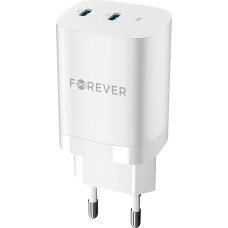 Forever TC-05-35CC GaN PD QC charger 2x USB-C 35W white