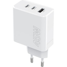 Maxlife MXTC-07-45ACC PD QC charger 2x USB-C 1x USB 45W white