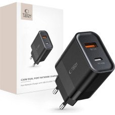 Tech-Protect C30W USB-C PD 30W | USB-A QC 3.0 network charger - black