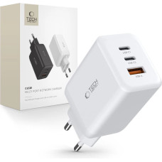 Tech-Protect C65W network charger 2x USB-C PD 65W | USB-A QC 3.0 - white