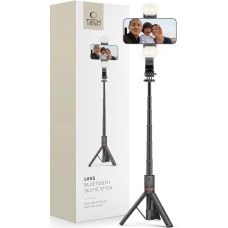 Tech-Protect L05S Bluetooth selfie stick with tripod up to 105cm with LED lamp - black