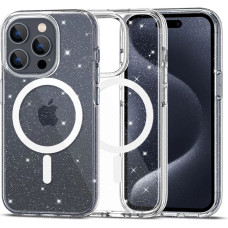 Tech-Protect FlexAir Hybrid MagSafe case for iPhone 15 Pro - transparent and glitter