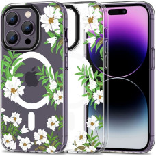 Tech-Protect MagMood MagSafe case for iPhone 14 Pro Max - daisies with leaves