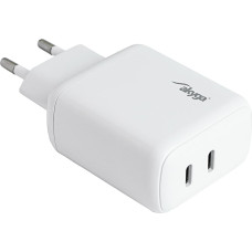 Wall charger Akyga AK-CH-19 40W 2x USB-C 20W PD Quick Charge 3.0 5-12V | 1.67-3A white