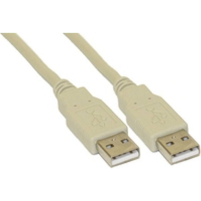 Inline USB 2.0 Kabel  A an A  beige - 0 5m