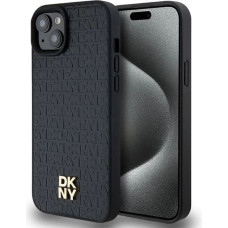 Dkny Leather Pattern Metal Logo MagSafe Case for iPhone 15|14|13 - Black