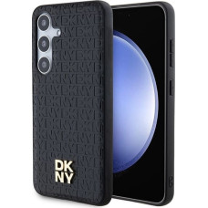 Dkny Leather Pattern Metal Logo MagSafe case for Samsung Galaxy S24+ - black