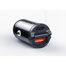 Rock Car charger H18 Mini  - USB + Type C - 30W 3A black