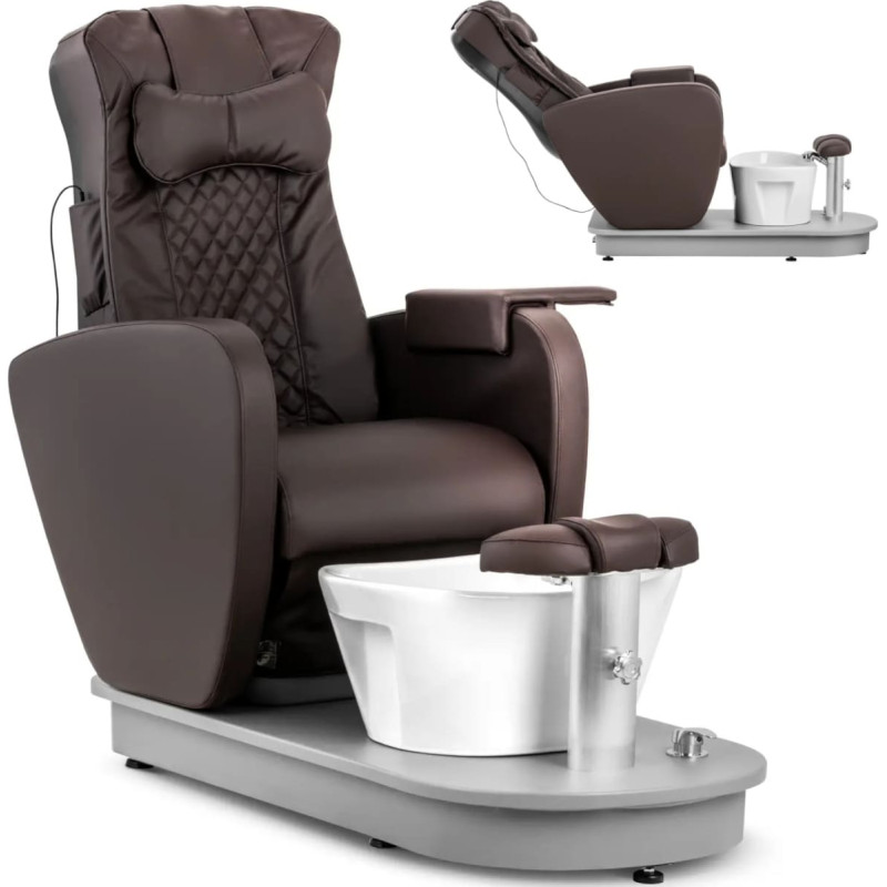Physa BOGOTA kosmētiskais podoloģijas krēsls pedikīram ar elektrisko du&scaron;as paliktni - brūns