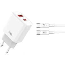 XO wall charger CE12 PD QC3.0 20W 1x USB 1x USB-C white + USB-C - USB-C cable