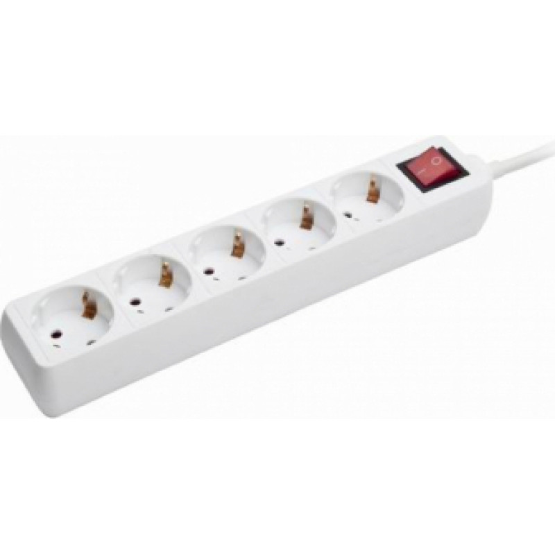 Pagarinātājs Gembird Power Cube Surge Protector 5 Sockets 1.8m White