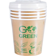 Gogreen Kompostējamie ēdienu trauki ar vāciņiem Go Green 700ml 5gab.| 0,115kg