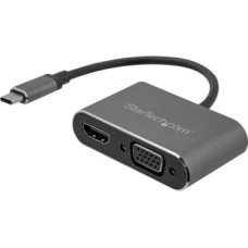 Startech .com USB-C to VGA and HDMI Adapter - 2-in-1 - 4K 30Hz - Space Grey - Windows & Mac Compatible (CDP2HDVGA) - external video adapter - IT6222 - space gray