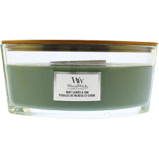 Woodwick Mint Leaves & Oak scented candle with wooden wick 453,6 g