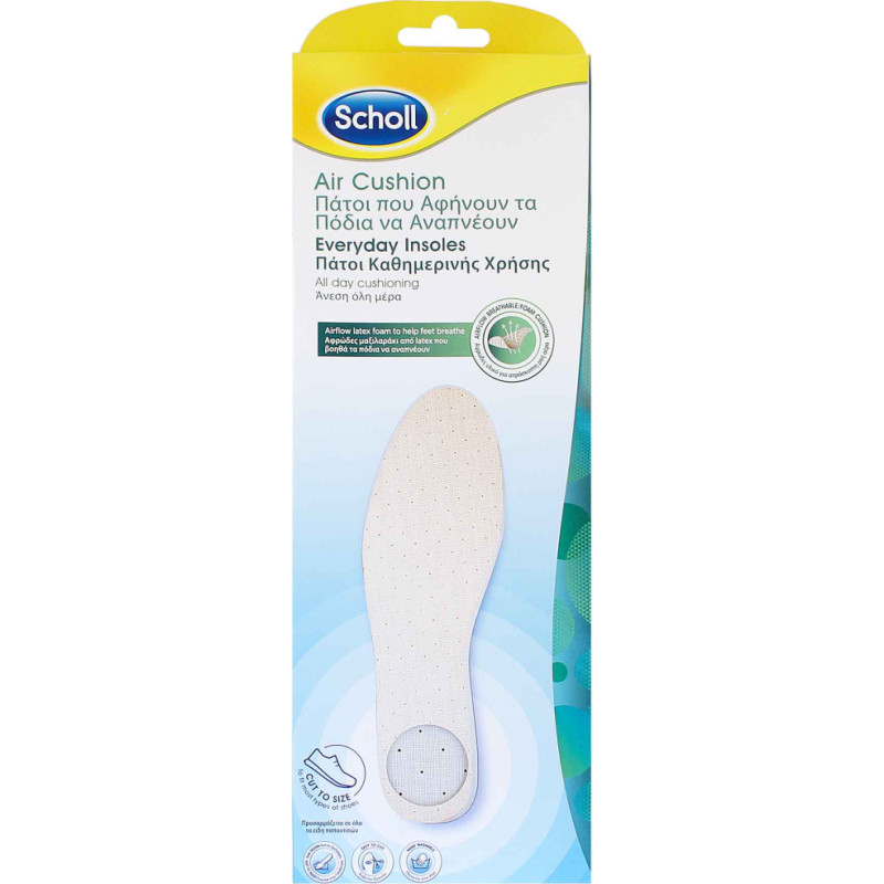 Scholl Air Cushion Everyday Insoles Shoe Inserts 1pair