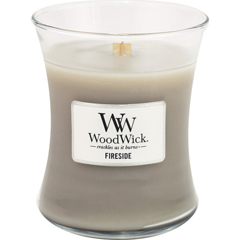 Woodwick Fireside scented candle with wooden wick 275 g