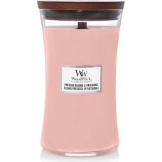Woodwick Pressed Blooms & Patchouli scented candle with wooden wick 609,5 g