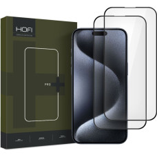 Hofi GLASS PRO+ 2-PACK IPHONE 16 MELNS RŪDĪTS STIKLS