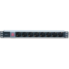 Techly Rack 19 inches 1U 250V|16A, 8xSCHUKO, 3m