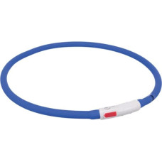 Trixie Atstarojoša kaklasiksna suņiem – Trixie Flash light ring USB, silicone, XS–XL: 70 cm|ø 10 mm, royal blue