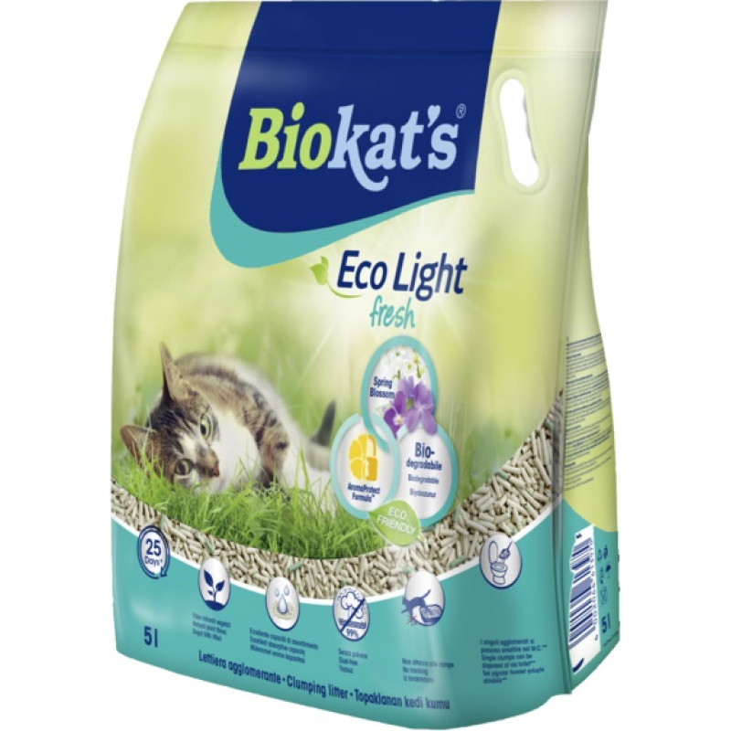 Gimborn Ekoloģiskie pakaiši kaķu tualetēm - Gimborn Biokat's Eco Light Fresh Spring Blossom 5 L