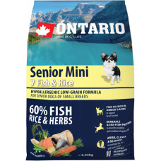 Ontario Sausa barība suņiem - Ontario Dog Senior Mini Fish and Rice, 2.25kg