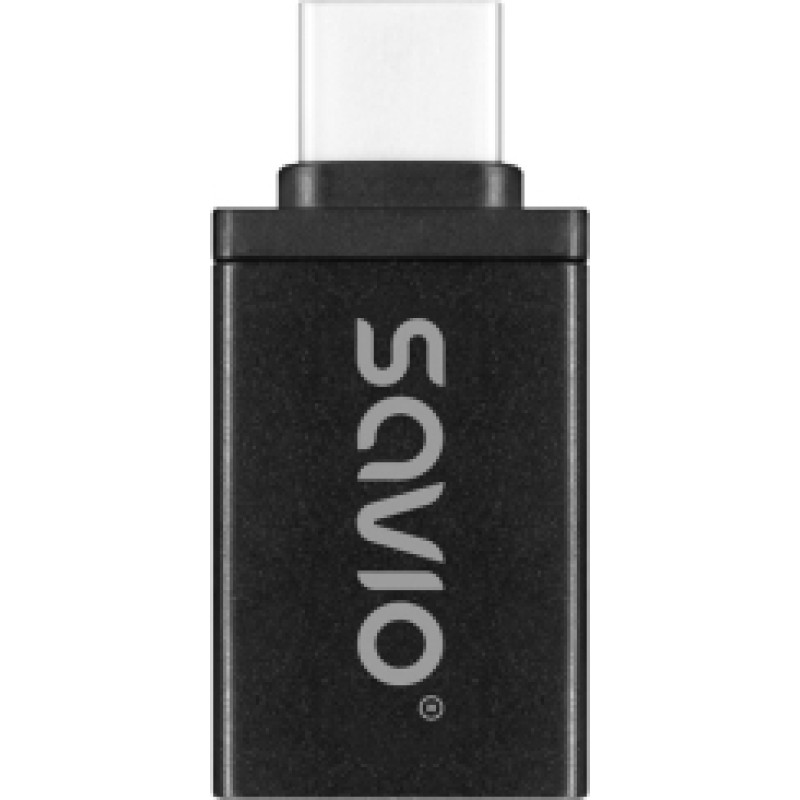 Adapteris Savio AK-80 USB-C to USB-A Black