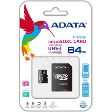 ADATA Premier Micro SDXC UHS-I 64GB (Video Full HD) +SDHC Adapter