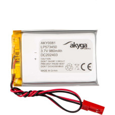 Lithium Polymer Battery Akyga AKY0081 LP573450 Li-Po 3.7V | 980mAh PCM JST 2.54 2Pin Connector 150mm