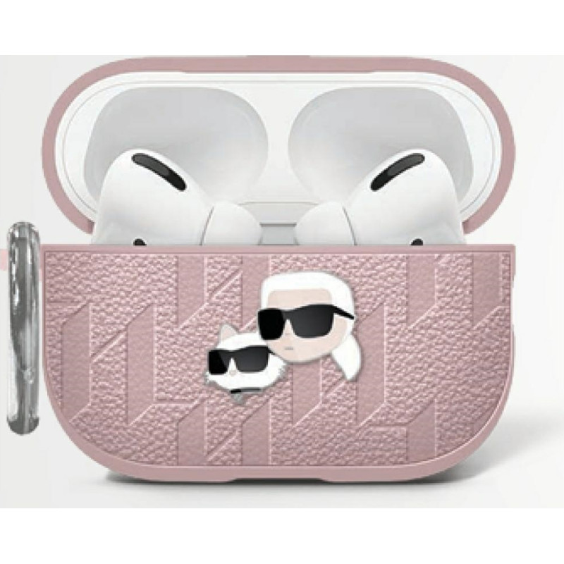 Etui Karl Lagerfeld Monogram Karl &       Choupette Head do AirPods 4 różowy