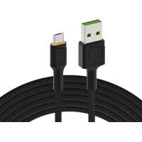 Green Cell Cable Ray USB-A - microUSB Orange LED 200cm with support for Ultra Charge QC3.0 fast charging