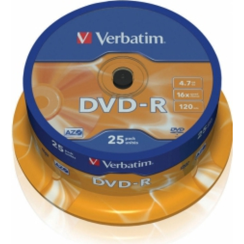 Matricas DVD-R AZO Verbatim 4.7GB 16x 25 pack Spindle