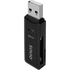 Karšu lasītājs Savio USB 2.0 SD Black