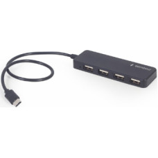USB Centrmezgls Gembird 4-port USB Type-C Black