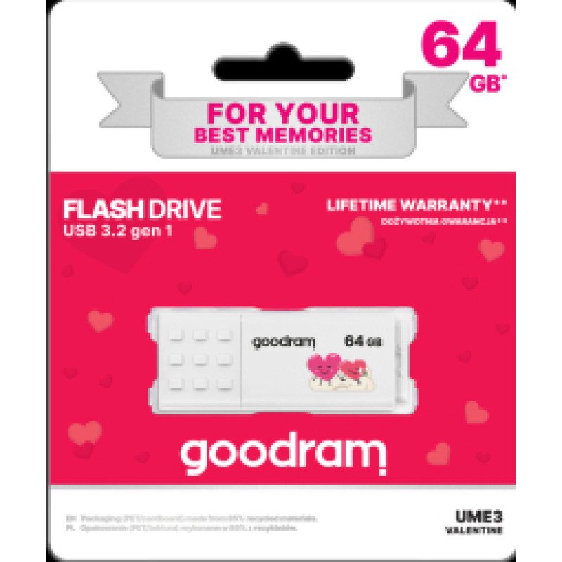 Zibatmiņa GoodRam Valentine 64GB White