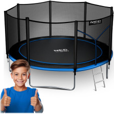 Neo-Sport Dārza batuts 12 pēdas/374 cm ar āra tīklu un kāpnēm