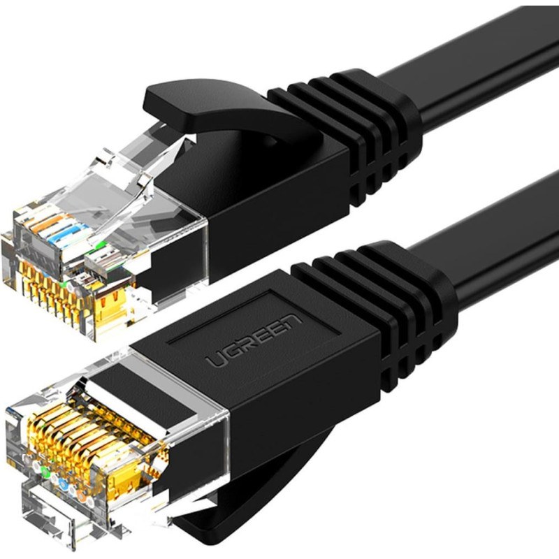 Ugreen Plakans tīkla ielāpu vads LAN RJ45 Ethernet Cat. 6 8m melns