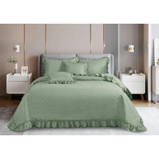Gultas pārklājs ar volānu 240x220 Ruffy salvijas volāns rombs glamūrs, dekoratīvs I2