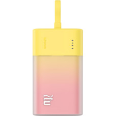Baseus Powerbank Popsicle 5200mAh 20W ar Lightning kabeli 60W/20V/3A/30cm - dzelteni rozā