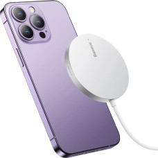 Baseus MagSafe Simple Mini3 15W sudrabains mazs induktīvs tālruņa lādētājs