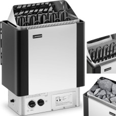 Uniprodo Elektriskā pirts krāsns ar iebūvētu vadību 9-13 m3 līdz 110C 400 V 9 kW sudraba-melna