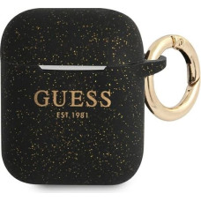 Guess GUA2SGGEK AirPods 1|2 cover czarny|black Silicone Glitter