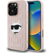 Etui Karl Lagerfeld 3D Rubber Monogram   & Choupette for iPhone 16 Pro Max pink
