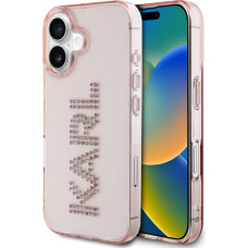 Case Karl Lagerfeld IML Rhinestones Logo for iPhone 16 pink