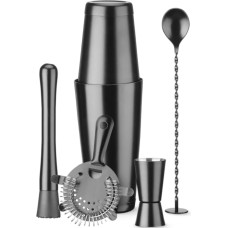 Bar Up Bārmeņa komplekts cauruļu kratītājā jigger sietiņš muddler karote - melna