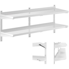 Royal Catering Piekarināms pie sienas plaukts ēdināšanai, dubults, regulējams, TĒRAUDS, 140 x 40 cm